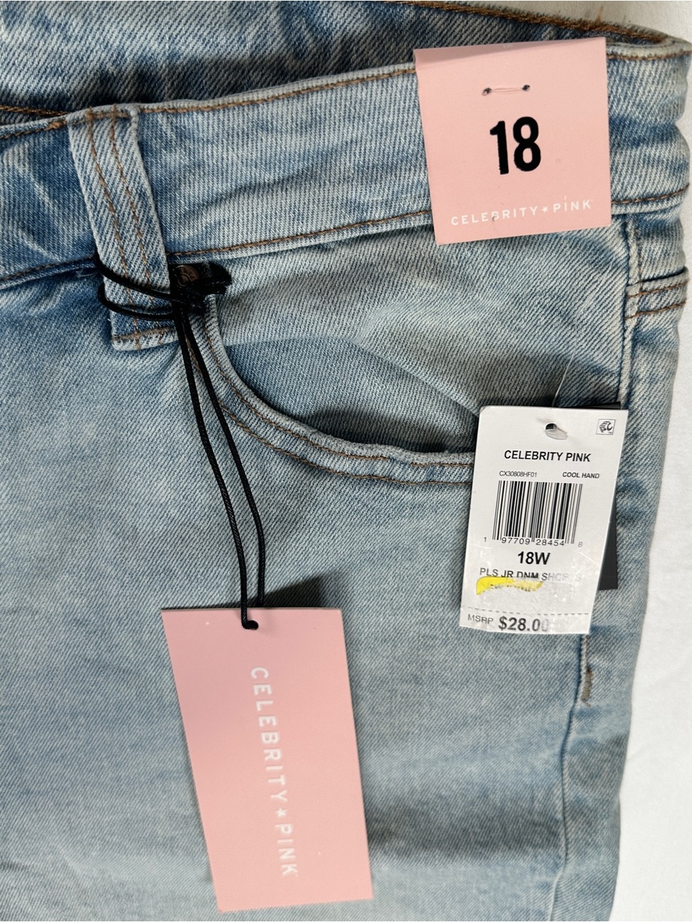 Celebrity Pink Faded Light Blue Denim Shorts - Picture 3 of 6